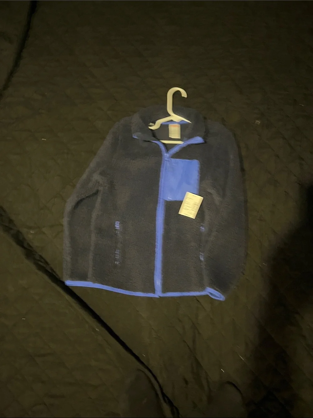 Gymboree Navy Sherpa Jacket with Bright Blue Trim